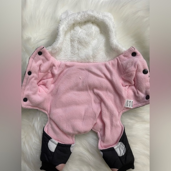 New!! Tiny Dog Outfit Black with Pink and White Polka Dots - Picture 4 of 5